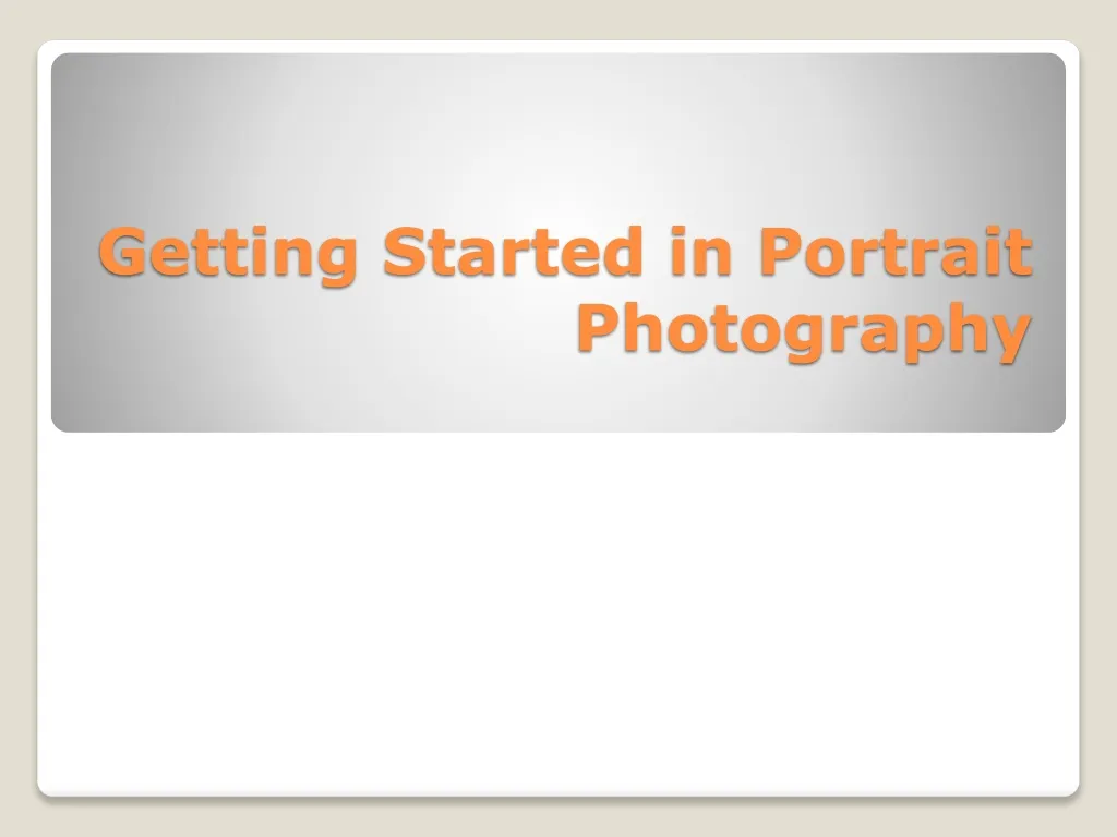 getting started in portrait photography