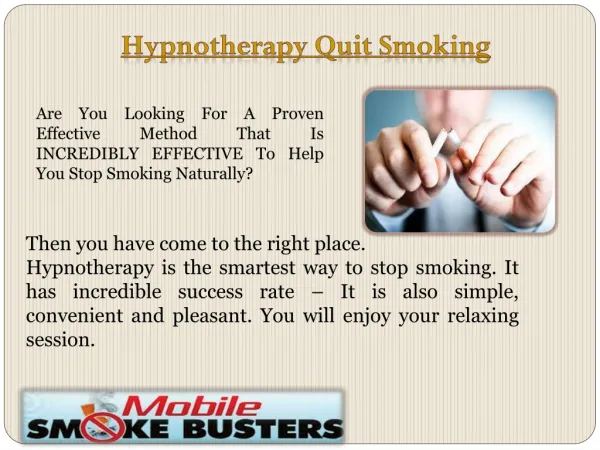 Quit Smoking Hypnotherapy Sydney