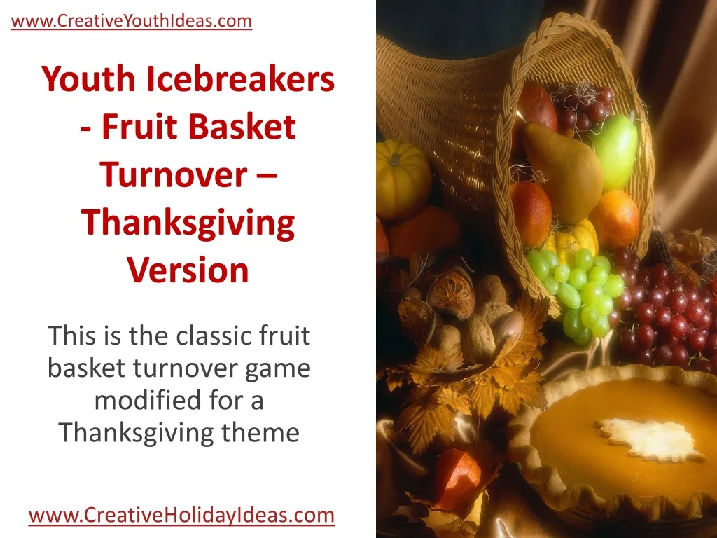 youth icebreakers fruit basket turnover thanksgiving version