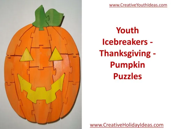 Youth Icebreakers - Thanksgiving - Pumpkin Puzzles