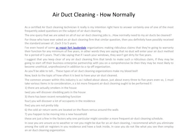 air duct cleaning fort lauderdale