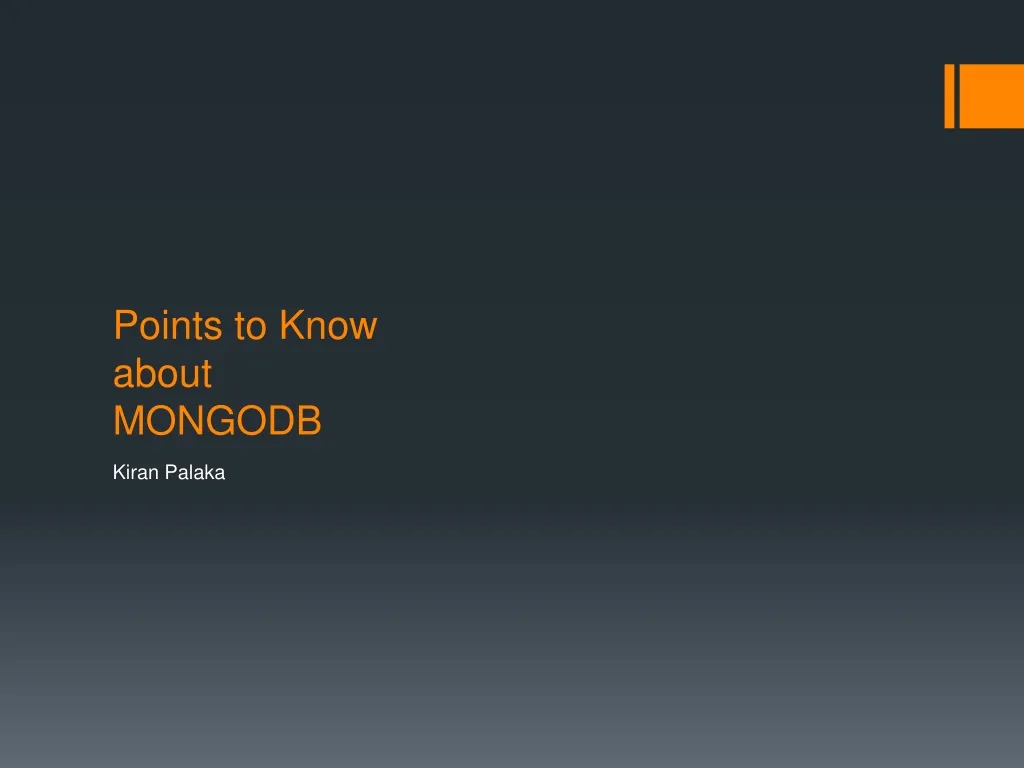 points to know about mongodb