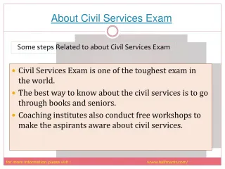 Everything you want to know about civil services exam. - slide 1
