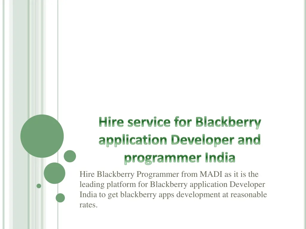 hire service for blackberry application developer and programmer india