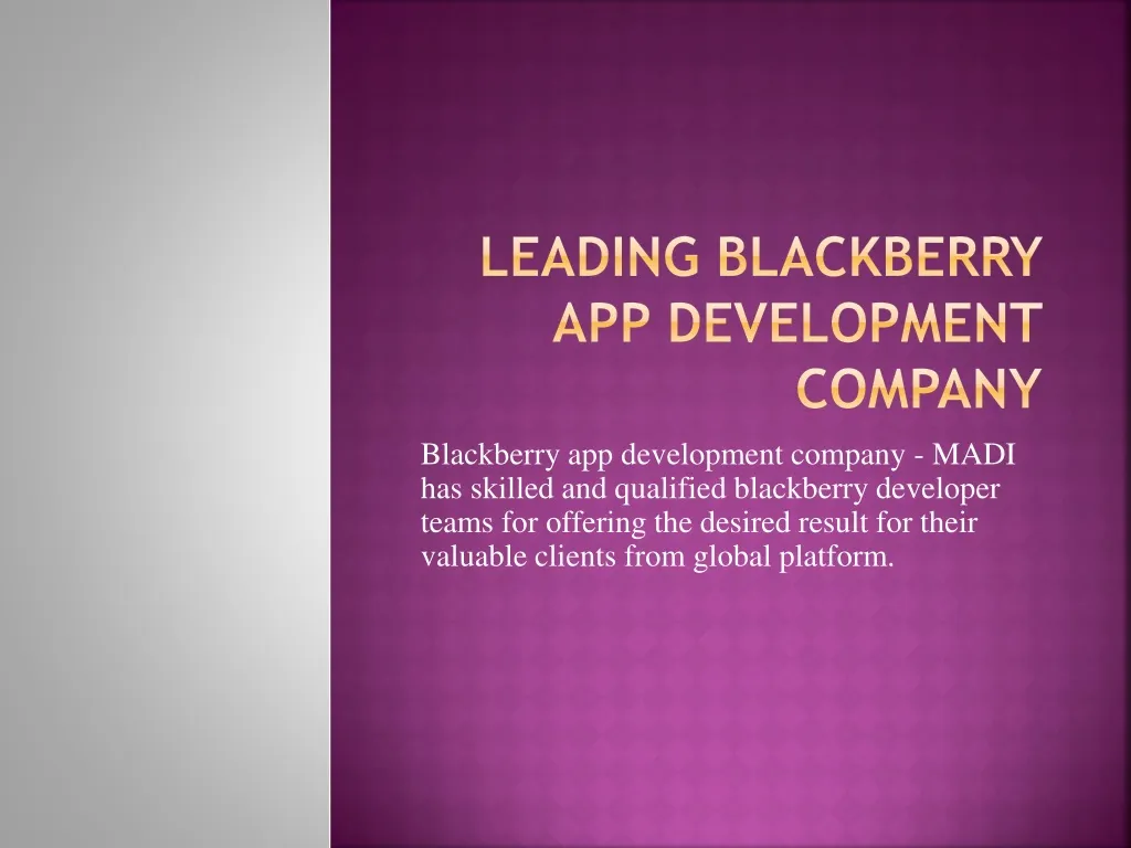 leading blackberry app development company