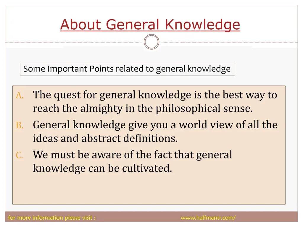 about general knowledge