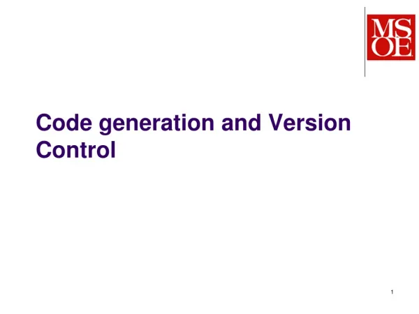 Code generation and Version Control
