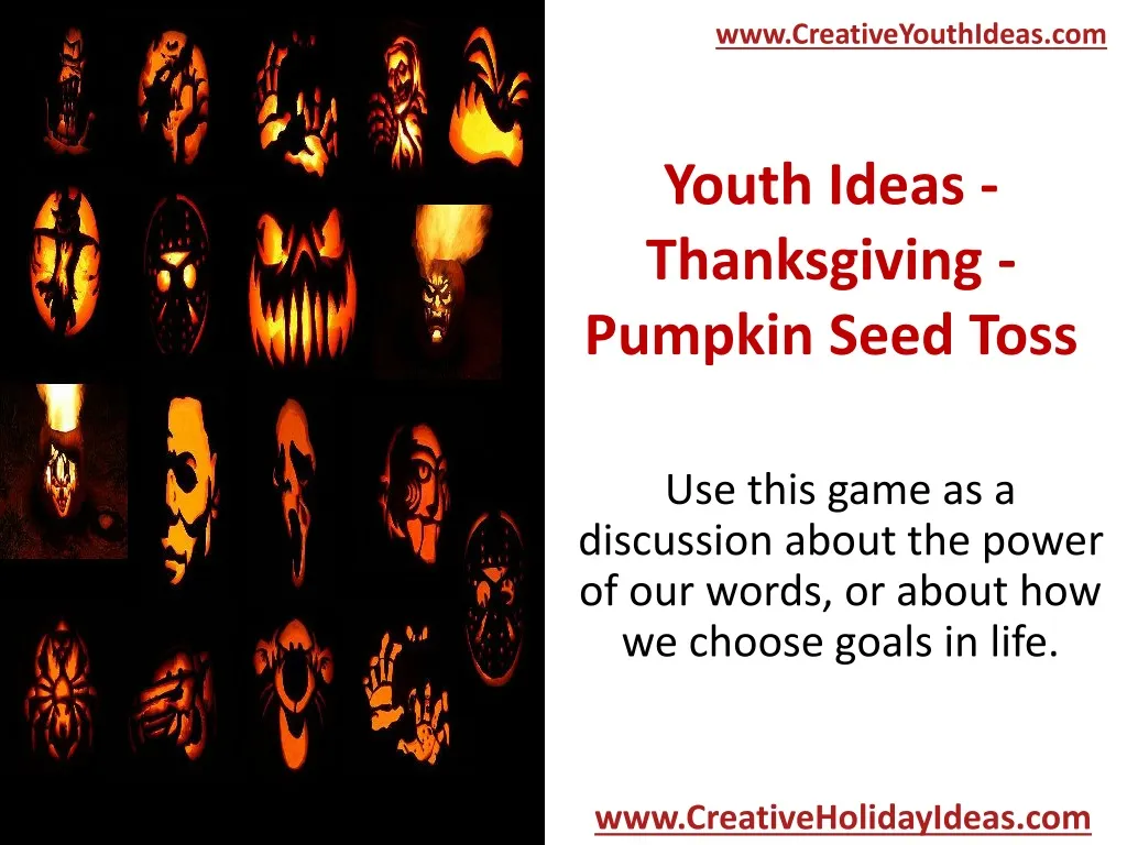 youth ideas thanksgiving pumpkin seed toss