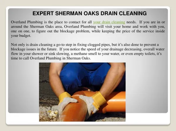 EXPERT SHERMAN OAKS DRAIN CLEANING