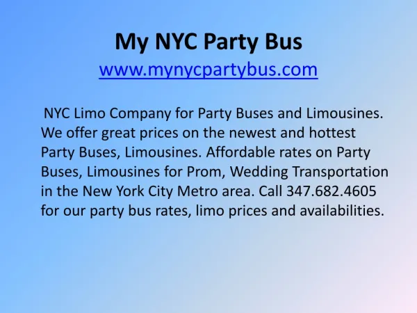 NYC Party Buses, Limo Buses, Party Bus Rentals in NYC