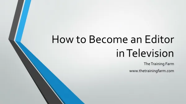 How to Become an Editor in Television