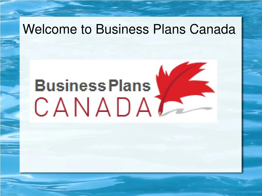 welcome to business plans canada