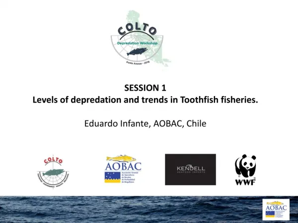 SESSION 1 Levels of depredation and trends in Toothfish fisheries. Eduardo Infante, AOBAC, Chile