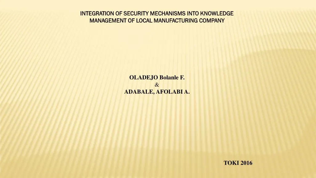 integration of security mechanisms into knowledge