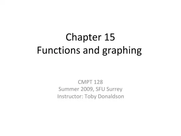 Chapter 15 Functions and graphing