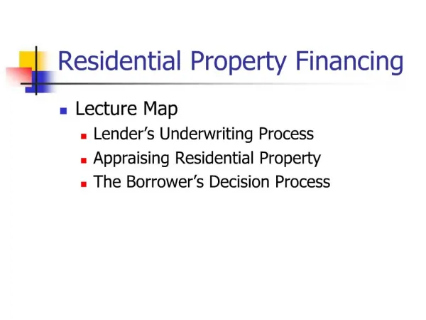 Residential Property Financing