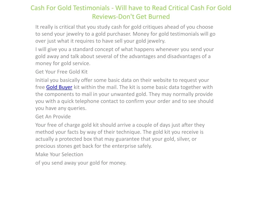 cash for gold testimonials will have to read critical cash for gold reviews don t get burned