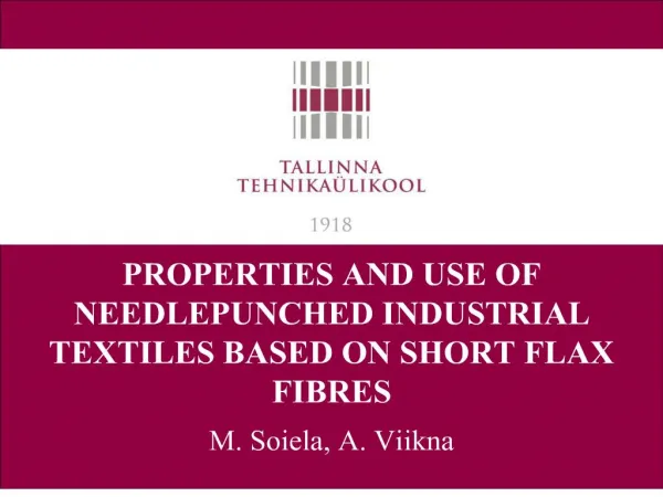 properties and use of needlepunched industrial textiles based on short flax fibres