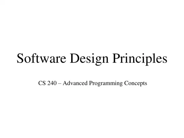 Software Design Principles