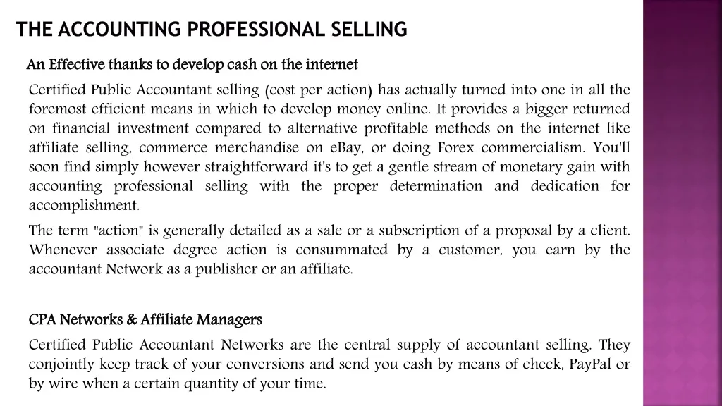 the accounting professional selling