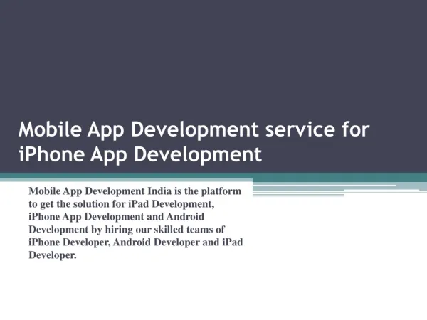 mobile app development service for iphone app development
