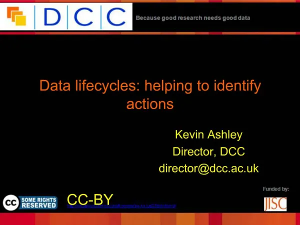 Data lifecycles: helping to identify actions