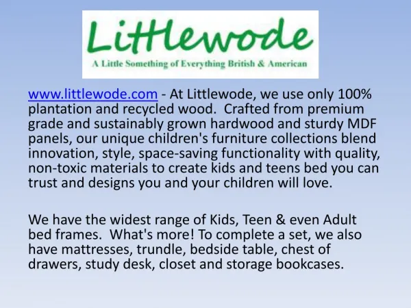 Littlewode - Children Furniture - Kids Furniture Sale