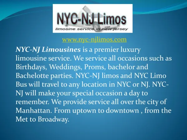 NYC Limousines - New Jersey Prom Limos NJ - NYC Limo Bus