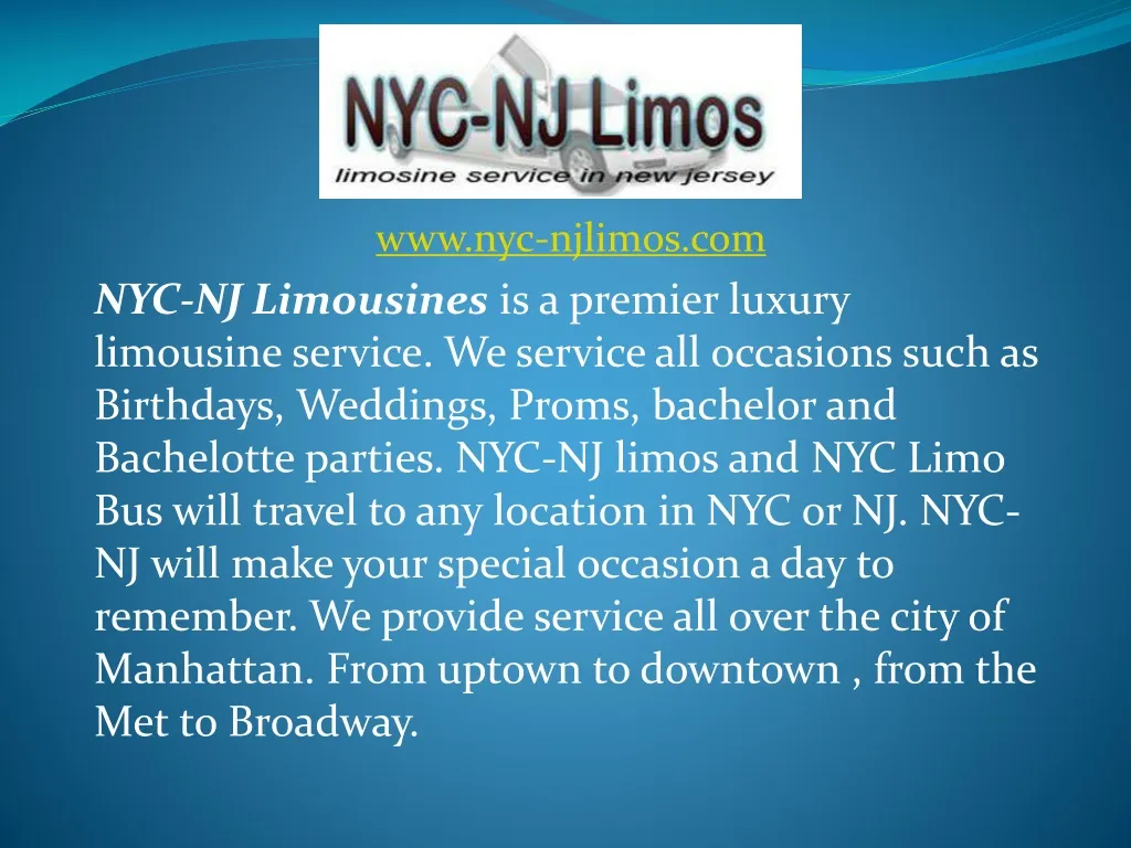 www nyc njlimos com nyc nj limousines