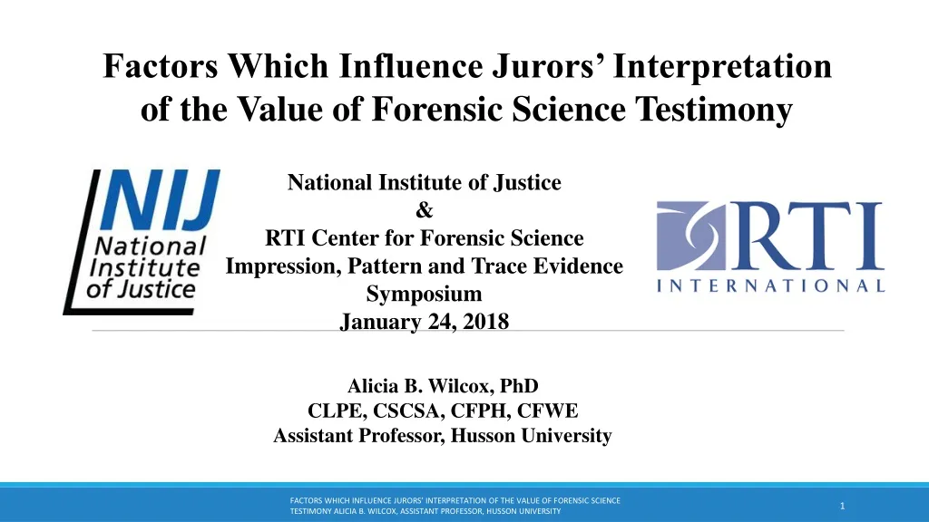 factors which influence jurors interpretation