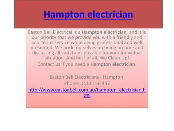 Hampton electrician