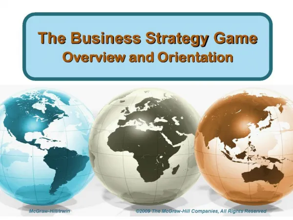 the business strategy gameoverview and orientation