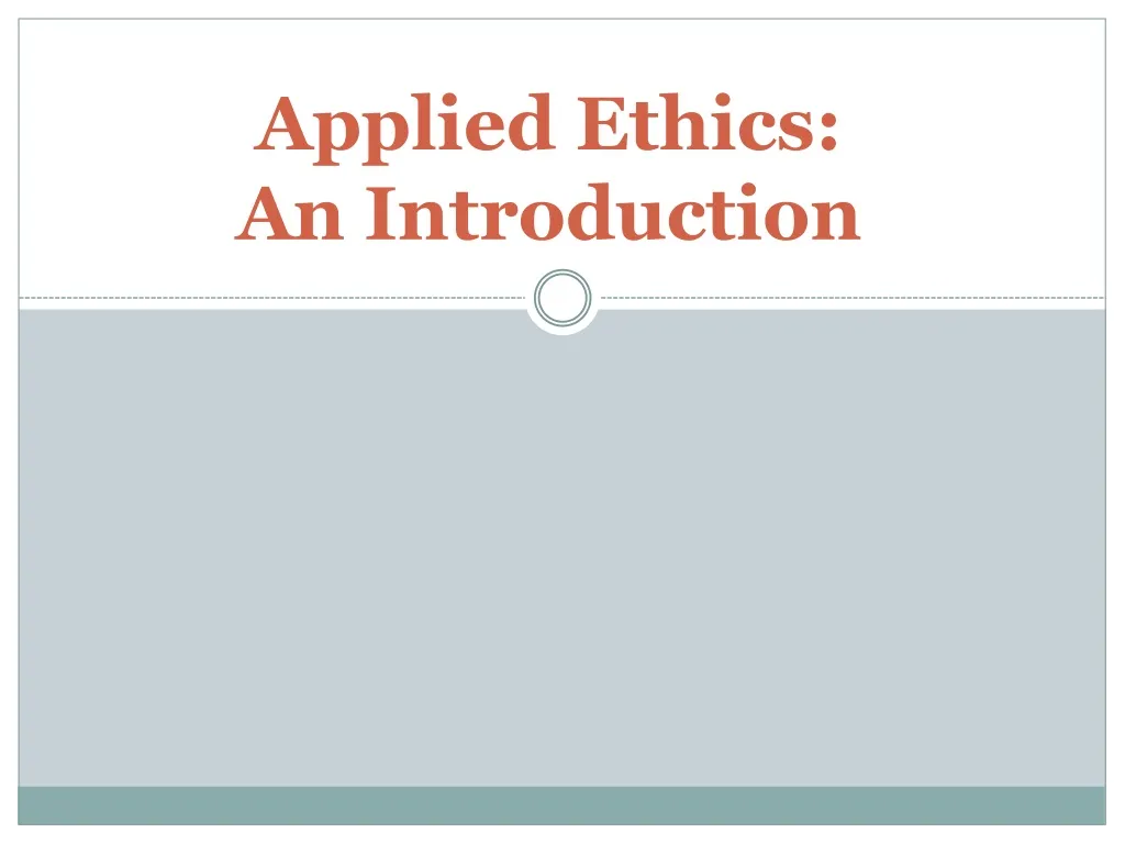 applied ethics an introduction