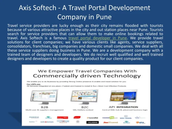 Axis Softech - A Travel Portal Development Company in Pune