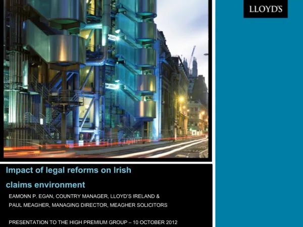 Impact of legal reforms on Irish claims environment