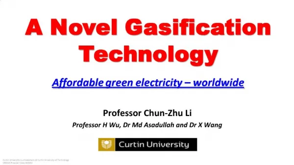 A Novel Gasification Technology Affordable green electricity worldwide