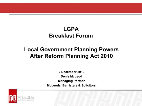 LGPA Breakfast Forum