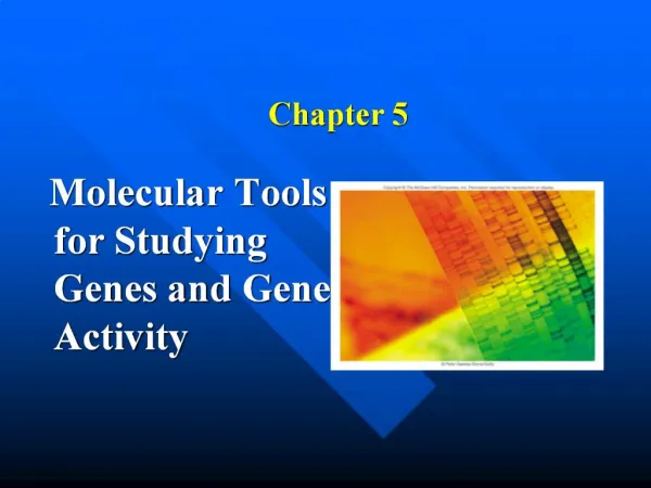 Molecular Tools for Studying Genes and Gene Activity