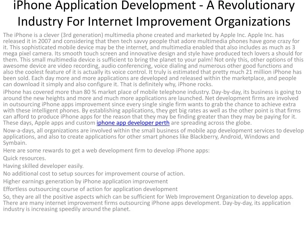 iphone application development a revolutionary industry for internet improvement organizations