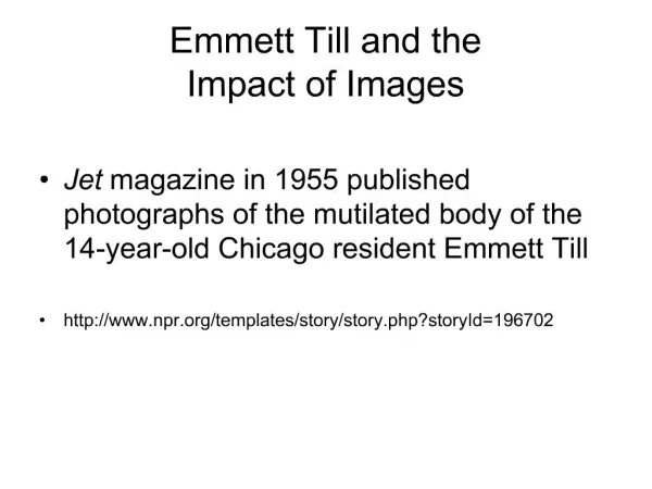 Emmett Till and the Impact of Images