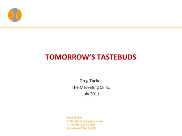 TOMORROW S TASTEBUDS