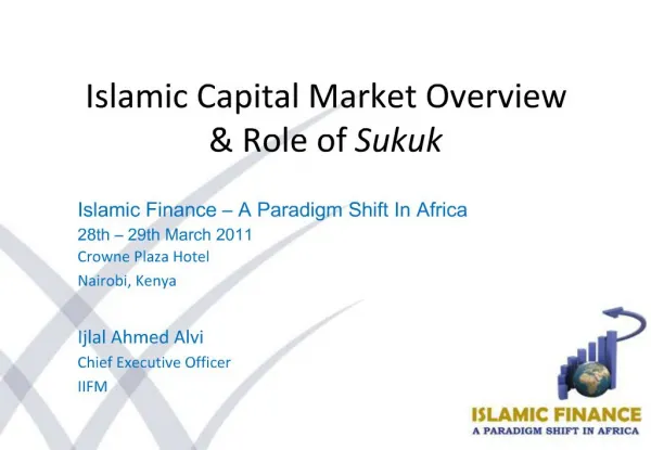 Islamic Capital Market Overview Role of Sukuk
