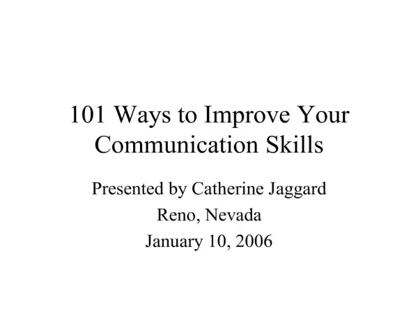 101 ways to improve your communication skills