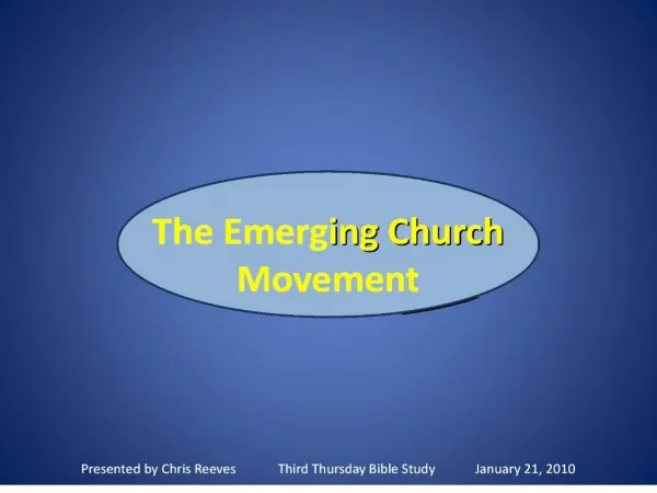 the emerging church movement