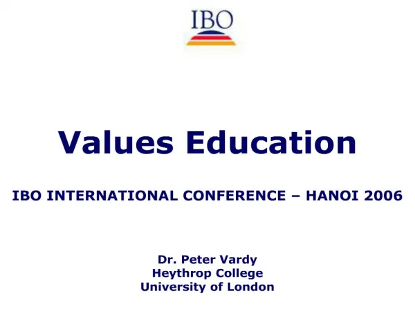 values education ibo international conference