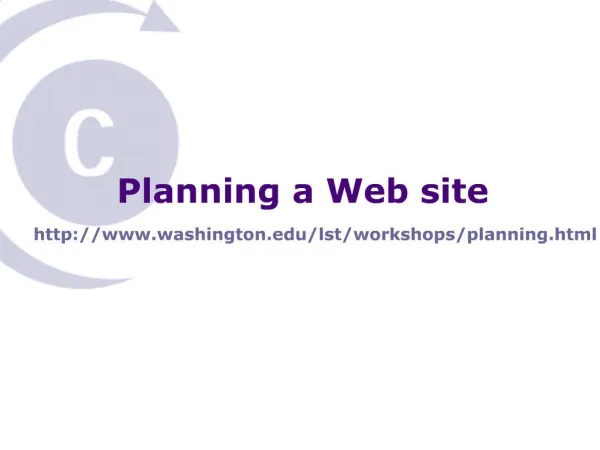 Planning a Web site
