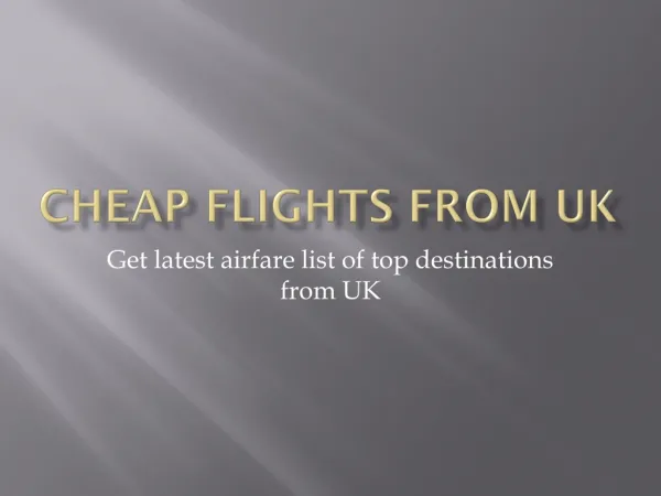 Airfare from UK