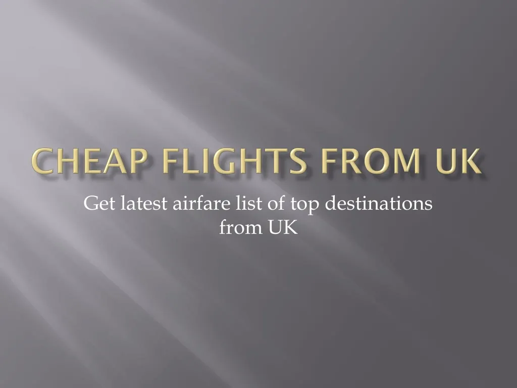 cheap flights from uk