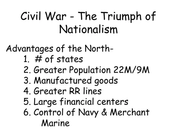 Civil War - The Triumph of Nationalism