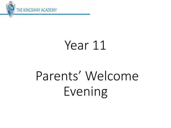 Year 11 Parents’ Welcome Evening